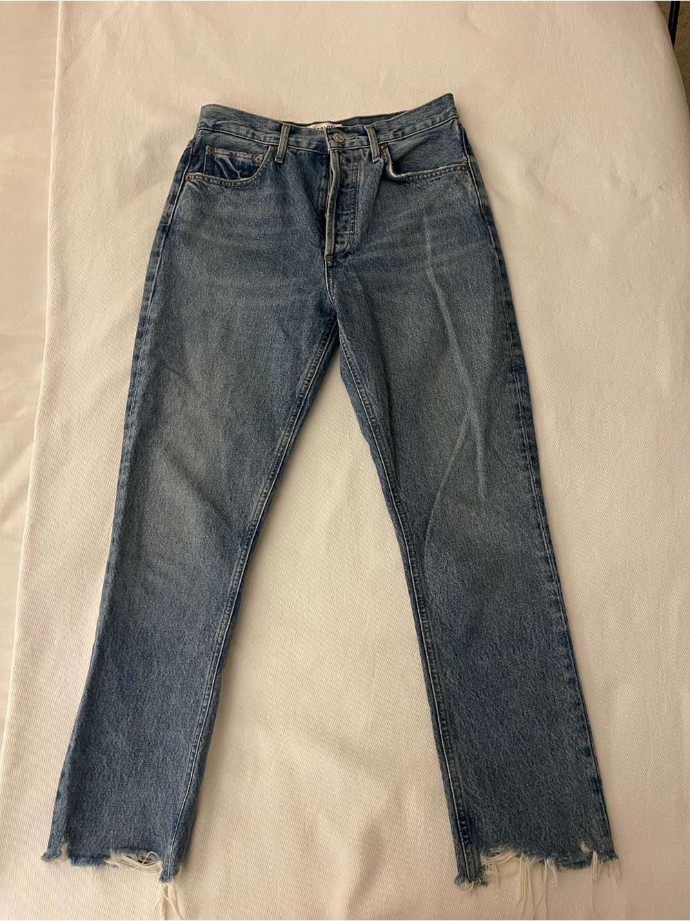 Agolde Riley raw hem jeans